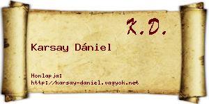 Karsay Dániel névjegykártya